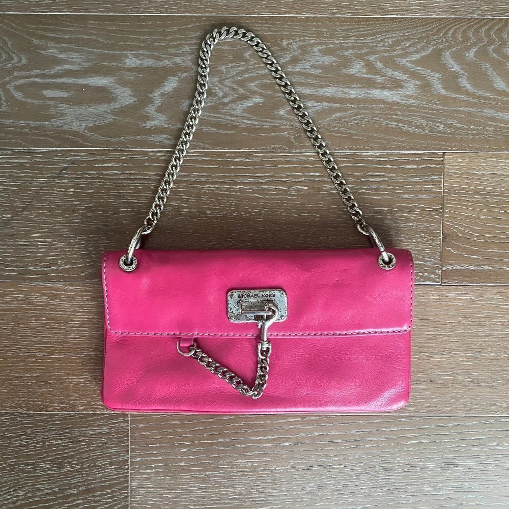 Michael Kors Leather Clutch Shoulder Bag